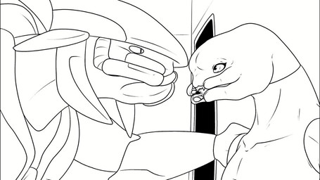 anthro armor assertive_male backsack balls big_butt butt clothing derp_eyes dialogue duo femboy genitals humor imminent_sex male male/male mandibles undressing methados halo_(series) microsoft tf2_air xbox_game_studios alien sangheili 16:9 animated monochrome short_playtime sound video widescreen