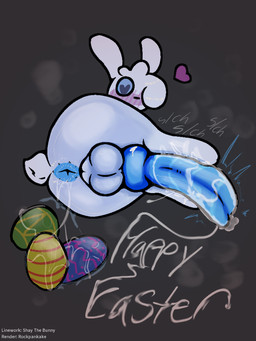 after_masturbation animal_genitalia animal_penis anus autofootjob balls big_penis blush blush_lines bodily_fluids canine_genitalia canine_penis cum easter_egg feet foot_fetish foot_play genital_fluids genitals hair hair_over_eye heart_eyes heart_symbol holidays huge_penis lying masturbation penis rear_view simple_background text rockpankake shay_the_bunny easter shay_(shay_the_bunny) lagomorph leporid mammal rabbit 2026 3:4 artist_collaboration digital_media_(artwork) english_text hi_res