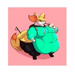 anthro belly belly_overhang belly_rolls beverage big_belly big_butt bottom_heavy bottomwear butt candy cankles chubby_cheeks clothed clothing dessert drinking ear_tuft fat_arms fat_legs fat_rolls flabby_arms flabby_butt flabby_legs food fur hair_to_side holding_object hoodie huge_belly huge_butt huge_thighs inner_ear_fluff jacket looking_at_viewer love_handles male marshmallow milkshake moobs morbidly_obese navel obese obese_anthro obese_male overweight overweight_anthro overweight_male pants simple_background solo stick sweatpants swoop_haircut teal_clothing thick_calves thick_thighs three-quarter_view tight_clothing topwear tuft wide_hips yellow_body yellow_fur mcdoots nintendo pokemon braixen canid canine generation_6_pokemon mammal pokemon_(species) digital_media_(artwork) hi_res