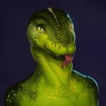 ambiguous_gender anthro green_body green_eyes green_scales looking_at_viewer scales smile solo tongue monian lizard reptile scalie 1:1 headshot_portrait hi_res icon portrait