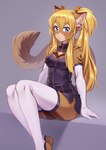 anthro biped blonde_hair blue_eyes brown_body brown_fur ear_piercing female fur hair looking_at_viewer multicolored_body multicolored_fur piercing sitting solo tan_body tan_fur two_tone_body two_tone_fur iwbitu sahara_(skimike) felid mammal 2018 digital_media_(artwork) hi_res