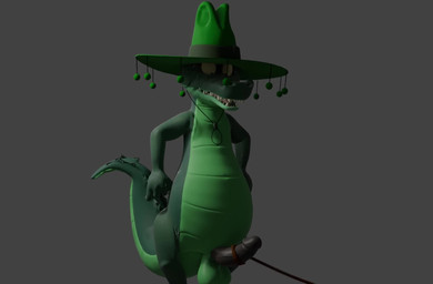 anthro bandit_mask bandits clothing green_body green_scales hat hat_only headgear headgear_only headwear headwear_only jake_(henryisraptor) male mostly_nude rope scales solo tassels henryisraptor alligator alligatorid crocodilian reptile scalie animated hi_res no_sound short_playtime video