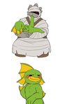 3_toes anthro blush digit_ring duo feet foot_on_face jewelry male red_eyes ring size_difference smug toes wedding_ring let2bucket nuclear_throne big_bandit_(nuclear_throne) fish_(nuclear_throne) fish marine