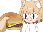 :3 ambiguous_gender animal_ears animal_tail blinking blonde_hair burger cat_tail clothing duo female female_focus food hair holding_food holding_object humanoid_focus humor inner_ear_fluff light_body light_skin long_tail offscreen_character open_mouth open_smile red_eyes shirt short_hair simple_background smile solo_focus tail topwear tuft white_background white_clothing white_shirt white_topwear nek0galleta i_can_has_cheezburger? tsukihime type-moon neco-arc animal_humanoid cat_humanoid felid felid_humanoid feline feline_humanoid humanoid mammal mammal_humanoid neco_spirit 2024 4:3 animated artist_name digital_media_(artwork) hi_res meme short_playtime sound webm