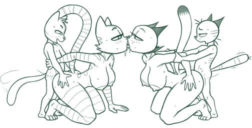 4_toes 5_fingers adult_on_adult adult_on_young afterimage age_difference anthro anthro_on_anthro anthro_penetrated anthro_penetrating anthro_penetrating_anthro areola arm_grab arm_pull arm_support bedroom_eyes bent_arm bent_leg big_areola big_breasts big_butt big_nipples biped bisexual blush blush_lines bodily_fluids breasts butt cheek_tuft collarbone curled_tail curved_eyebrows dipstick_tail drooling erect_nipples erect_tail eye_contact eye_roll eyebrows facial_markings facial_tuft feet female female/female female_penetrated fingers foursome freckled_face freckles french_kissing from_behind_position fur fur_tuft grabbing_from_behind group group_sex half-closed_eyes hand_on_another's_leg hand_on_another's_thigh hand_on_leg hand_on_own_leg hand_on_own_thigh hand_on_thigh head_markings head_tuft huge_areola humanoid_hands intraspecies iris kissing kneeling larger_female larger_penetrated leaning leaning_forward leg_grab looking_at_another looking_at_partner looking_down looking_down_at_another looking_down_at_partner looking_pleasured male male/female male_penetrating male_penetrating_female markings mature_anthro mature_female motion_lines motion_outline narrowed_eyes nipples no_pupils nude nude_anthro nude_female nude_male obscured_penetration older_female older_on_young older_penetrated open_mouth open_smile penetration plantigrade pointy_ears prick_ears prison_guard_position raised_heel saliva saliva_on_face seductive sex shota side_view size_difference smaller_male smile snout son_penetrating_mother standing standing_sex striped_arms striped_back striped_body striped_face striped_fur striped_legs striped_markings striped_shoulders striped_tail stripes sweat sweaty_body tail tail_markings tail_motion tailwag thick_thighs thigh_grab toes tongue tongue_out tuft vaginal vaginal_penetration whisker_markings whiskers young young_anthro young_male young_penetrating younger_male redout litterbox_comics the_complex_adventures_of_eddie_puss eddie_puss fran_(litterbox_comics) mother_puss vincent_(litterbox_comics) calico_cat domestic_cat felid feline felis mammal tabby_cat 2025 black_and_white crossover digital_drawing_(artwork) digital_media_(artwork) hi_res monochrome incest_(lore) mother_(lore) mother_and_child_(lore) mother_and_son_(lore) parent_(lore) parent_and_child_(lore) parent_and_son_(lore) son_(lore)