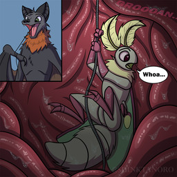 antennae_(anatomy) anthro arthropod_abdomen duo endosoma inside_stomach internal kite male male/male organs safe_vore stomach string swallowed vore winged_arms wings shinktanoro root arthropod bat insect lepidopteran mammal megabat moth comic hi_res