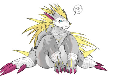 anthro blonde_hair blue_eyes butt claws fur grey_body grey_fur hair male muscular_legs pecs sitting solo spikes spikes_(anatomy) spiky_hair thick_thighs eggmondigi bandai_namco digimon digimon_(species) eulipotyphlan filmon hedgehog mammal hi_res