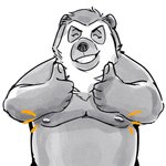 anthro belly biped eyes_closed male moobs nipples overweight overweight_anthro overweight_male simple_background solo white_background lentejota6 bear mammal short-faced_bear spectacled_bear 1:1 2021 hi_res