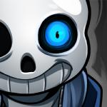 anterior_nasal_aperture bone clothed clothing front_view glowing glowing_eyes grin not_furry simple_background skeleton skull smile solo cubewatermelon undertale undertale_(series) sans_(undertale) animated_skeleton humanoid undead 1:1 bust_portrait icon low_res portrait