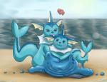 2017 absurd_res anthro beach canid canine comic eeveelution family female fur generation_1_pokemon heart_symbol hi_res looking_at_viewer love mammal mature_female mewscaper mother_(lore) mother_and_child_(lore) mother_and_son_(lore) nintendo parent_(lore) parent_and_child_(lore) parent_and_son_(lore) pokemon pokemon_(species) seaside simple_background smile son_(lore) tail transformation vaporeon