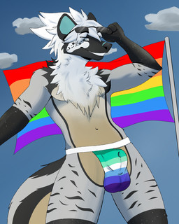 anthro balls_outline biped bulge clothed clothing detailed_bulge eyewear genital_outline jockstrap jockstrap_only lgbt_pride male male_anthro pride_color_flag pride_colors sheath_outline six-stripe_rainbow_pride_colors solo sunglasses topless underwear underwear_only vincian_pride_colors sorenkfox lgbt_pride_month solus_(solusbean) hyena mammal digital_media_(artwork) hi_res