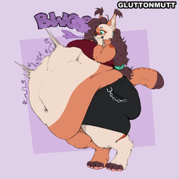 anthro brown_hair burping curly_hair facial_markings female fur hair head_markings markings mask_(marking) orange_body orange_fur solo tan_body tan_fur vore gluttonmutt lorejuniper lore_(lorejuniper) caracal caracal_(genus) domestic_cat felid feline felis hybrid lynx maine_coon mammal 1:1 absurd_res hi_res trans_(lore) trans_woman_(lore)