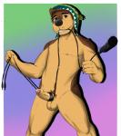 5_fingers anthro balls biped black_nose brown_body brown_eyes brown_fur brown_hair clothing electronics erection fingers fur genitals grin hair hat headgear headwear humanoid_genitalia humanoid_penis looking_at_viewer male microphone mostly_nude multicolored_body multicolored_fur penis pubes sherpa_hat simple_background smile solo standing tan_body tan_fur teeth two_tone_body two_tone_fur koruro rock_dog bodi_(rock_dog) canid canine canis domestic_dog livestock_guardian_dog mammal molosser mountain_dog pastoral_dog tibetan_mountain_dog 2018 digital_media_(artwork)