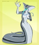 anthro apode blue_tongue breasts claws fangs featureless_breasts female grey_body grey_scales implied_transformation legless long_tongue non-mammal_breasts open_mouth scales serpentine sharp_teeth snake_hood solo teeth tongue wide_hips royalty_(artist) x-com six_(onom) draconcopode naga reptile scalie snake viper_(x-com) hi_res