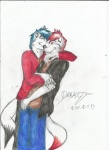 anthro duo male male/male romantic romantic_couple darklycan canid canine canis mammal wolf hi_res