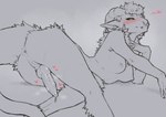 anthro anus butt erection fur genitals gynomorph heart_symbol intersex knot knotted_penis lying penis presenting presenting_hindquarters solo starlyve mythology dragon furred_dragon furred_scalie furred_snake mythological_creature mythological_scalie reptile scalie snake absurd_res hi_res sketch