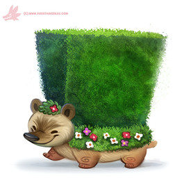 ambiguous_gender brown_body brown_fur eyes_closed flower fur hedge humor plant pun shrub simple_background smile solo tan_body tan_fur visual_pun white_background piper_thibodeau eulipotyphlan hedgehog mammal digital_media_(artwork) digital_painting_(artwork) painting_(artwork)