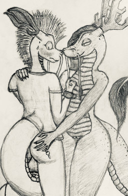 anthro blush clothed clothing duo female genitals male nude partially_clothed shirt smile standing t-shirt topwear vulva monodreams mythology bik_(vader-san) liu_(vader-san) dragon mythological_creature mythological_scalie scalie 2023 hi_res sketch traditional_media_(artwork) brother_(lore) brother_and_sister_(lore) sibling_(lore) sister_(lore)