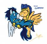 armor clothing duo eyewear feathered_wings feathers feral galea goggles heart_symbol male simple_background skinsuit tight_clothing white_background wings bgn friendship_is_magic hasbro my_little_pony mythology flash_sentry_(mlp) soarin_(mlp) wonderbolts_(mlp) equid equine mammal mythological_creature mythological_equine pegasus 2016
