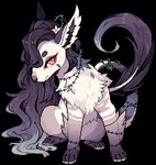 ambiguous_gender eyelashes feral fur hair long_hair looking_at_viewer mouth_closed paws pupils quadruped slit_pupils solo standing tail white_sclera flavia-elric canid canine mammal 2019 alpha_channel digital_media_(artwork) low_res thumbnail