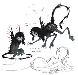 black_hair black_tail black_wings bodily_fluids crying feral fur green_legs grey_face group hair male male_feral markings simple_background sitting sketch_inset spots spotted_body spotted_fur sweat tail tears text white_background wings jejejunum european_mythology greek_mythology mythology wither_(jejejunum) ambient_bird avian harpy mythological_avian mythological_creature nethermare 2026 digital_drawing_(artwork) digital_media_(artwork) english_text firealpaca_(artwork) hi_res