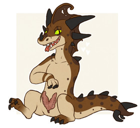 2_penises amputee animal_genitalia animal_penis cloaca cloacal_penis disability erection genitals hemipenes horn male multi_genitalia multi_penis nude penis pose solo kittydoki lizard reptile scalie low_res pinup