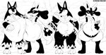 abdominal_bulge after_vore anthro anthro_pred belly big_belly digestion digitigrade duo flustered hand_on_belly navel open_mouth rumbling_stomach same_size_vore sloshing_belly soft_vore standing tail touching_bellies vore weight_gain fidchellvore nintendo palworld pocketpair pokemon anubis_(pal) generation_4_pokemon lucario pal_(species) pokemon_(species) 2024 black_and_white digital_media_(artwork) monochrome signature