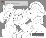 absurd_res apple_bloom_(mlp) black_and_white blush earth_pony english_text equid equine female feral florecentmoo friendship_is_magic group hasbro hi_res horn horse mammal monochrome my_little_pony mythological_creature mythological_equine mythology pegasus pony scootaloo_(mlp) sweetie_belle_(mlp) text unicorn wings young young_female young_feral