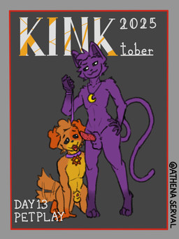 animal_genitalia anthro balls black_sclera collar duo feline_genitalia genitals leash leash_pull male male/male navel nude orange_body purple_body sheath tail tail_motion tailwag text athenaserval kinktober kinktober_2025 mob_entertainment poppy_playtime smiling_critters catnap_(poppy_playtime) dogday_(poppy_playtime) canid canine canis domestic_cat domestic_dog felid feline felis mammal 2025 3:4 english_text hi_res