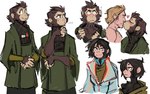 anthro black_body black_fur blush brown_body brown_fur clothing coat female female_on_human flustered fur heart_symbol human_on_anthro interspecies kissing male male/female male_on_anthro topwear guoh planet_of_the_apes ari_(pota) dr._zira_(pota) george_taylor_(pota) ape chimpanzee haplorhine human mammal pan_(genus) primate 2023