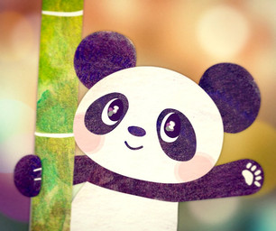 anthro bamboo biped black_body black_nose blush chibi kemono paws solo white_body araru bear giant_panda mammal 2021
