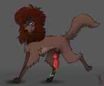 anatomically_correct anatomically_correct_genitalia anatomically_correct_penis animal_genitalia animal_penis blush bodily_fluids brown_body brown_fur canine_genitalia canine_penis crossgender erection eyeshadow feral feral_with_hair fur genital_fluids genitals grey_background hair looking_at_genitalia looking_at_own_penis looking_at_penis looking_at_self makeup male penis precum raised_leg raised_tail side_view simple_background solo sweat tail yaldabroth disney oliver_and_company rita_(disney) canid canine canis domestic_dog hunting_dog mammal saluki sighthound