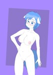 anime_eyes anthro areola big_breasts blush bodily_fluids breasts clitoral_hood clitoris ears_down embarrassed exposed_breasts eyewear female genitals glasses hand_on_hip inverted_nipples nipples nude pivoted_ears pose puffy_areola puffy_nipples simple_background simple_coloring slightly_chubby slightly_chubby_anthro slightly_chubby_female solo tears thick_thighs pollanus_hsen hasbro my_little_pony fan_character earth_pony equid equine horse mammal pony hi_res unfinished