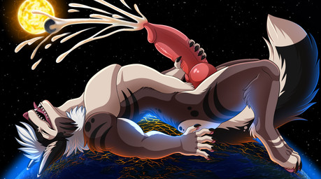 2_toes 5_fingers animal_genitalia animal_penis anthro arm_tuft bent_arm big_penis black_claws black_tail bodily_fluids brown_body brown_fur canine_genitalia canine_penis cheek_tuft claws cum destruction dipstick_tail earth eyes_closed facial_tuft featureless_chest feet finger_claws fingers fluffy fluffy_tail fur genital_fluids genitals hair hand_pawpads holding_own_penis holding_penis hyper_macro knot knotted_penis light looking_pleasured lying macro macro_anthro macro_male male male_anthro markings masturbation medium_hair moon multicolored_body multicolored_fur nude_anthro nude_male on_back orgasm orgasm_face pawpads pecs penis pink_pawpads pink_penis planet planet_destruction red_nose sharp_teeth shoulder_tuft side_view solo space star sun tail tail_markings tan_body tan_fur tan_tail_tip teeth toe_claws toes tongue tongue_out tuft two_tone_tail white_hair furrypur flint_(no_11) canid canine canis domestic_dog husky mammal nordic_sled_dog spitz 2025 colored digital_drawing_(artwork) digital_media_(artwork) english_description hi_res lighting shaded