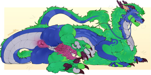 2_penises animal_genitalia anus brown_claws butt claws erection feral fur genital_slit genitals green_body green_fur green_pawpads male multi_genitalia multi_penis pawpads penis pink_anus pink_penis presenting presenting_anus puffy_anus solo rrraaffh mythology dragon eastern_dragon furred_dragon furred_scalie mythological_creature mythological_scalie scalie hi_res