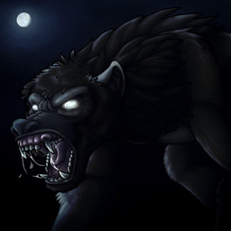 ambiguous_gender bared_teeth brown_body brown_fur empty_eyes feral full_moon fur glowing glowing_eyes light moon moonlight roaring snarling solo teeth nerdi_serdi mythology canid canine mammal mythological_canine mythological_creature werecanid werecanine werecreature werewolf 1:1