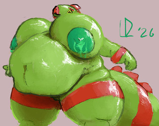 aircraft anthro areola belly big_belly big_breasts breasts female genitals green_body huge_belly huge_breasts huge_thighs low-angle_view machine nipples nude open_mouth overweight solo standing tail thick_thighs vehicle vulva wide_hips lizardsquared bloons_tower_defense ninja_kiwi bloonarius_the_inflator aeromorph living_aircraft living_airship living_machine living_vehicle