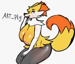 anthro anthrofied big_breasts breasts female looking_at_viewer nipples pokemorph solo thick_thighs artply nintendo pokemon braixen generation_6_pokemon pokemon_(species) hi_res