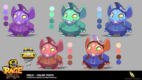 2_toes 3_fingers alternate_color anthro black_eyes blue_body blue_clothing blue_eyewear blue_gloves blue_goggles blue_hair blue_handwear blue_jumpsuit blue_skin brown_clothing brown_gloves brown_hair brown_handwear circle clothed clothed_anthro clothed_male clothing color_swatch diamond_(marking) drill eyewear eyewear_on_head feet fingerless_gloves fingers freckled_face freckles fully_clothed fully_clothed_anthro fully_clothed_male gloves goggles goggles_on_head green_body green_clothing green_eyes green_gloves green_hair green_handwear green_jumpsuit green_markings green_skin grey_background hair handwear heterochromia light logo male markings mohawk multicolored_body multicolored_skin noseless orange_eyes orange_hair orange_jumpsuit pink_body pink_skin pointy_ears purple_body purple_eyewear purple_goggles purple_hair purple_jumpsuit purple_markings purple_skin simple_background solo standing tan_markings text title toes toothy_smile year yellow_eyes giacomo_boni parrot_games rageball_league mole_(rageball_league) eulipotyphlan mammal mole_(animal) 16:9 2021 4k absurd_res concept_art copyright_name digital_drawing_(artwork) digital_media_(artwork) english_description english_text hi_res lighting official_art shaded widescreen