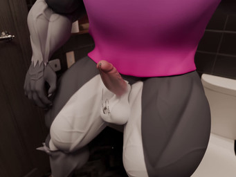 anthro bathroom bodily_fluids edging excessive_genital_fluids genital_fluids male muscular precum solo vein kajy nintendo pokemon armail vadiant badger generation_8_pokemon mammal mustelid musteline obstagoon pokemon_(species) 3d_(artwork) animated blender_(artwork) digital_media_(artwork) no_sound short_playtime webm