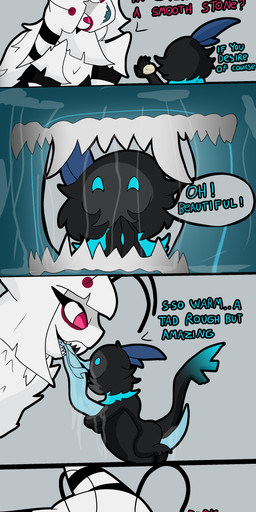 black_body bodily_fluids drooling erection female first_person_view genitals larger_female long_tongue male mawplay mouth_play penis saliva size_difference smaller_male teeth text tongue vore white_body shizameakanzatsu european_mythology greek_mythology mythology fraid avian harpy humanoid mythological_avian mythological_creature nethermare absurd_res comic hi_res long_image tall_image
