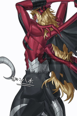abs blonde_hair butt confeito333_000 hair horn long_hair looking_back male mask pecs pose rear_view simple_background solo white_background wings confeito000_333 bandai_namco digimon demon digimon_(species) humanoid venommyotismon hi_res