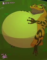 anthro belly bodily_fluids cum duo ejaculating_prey erection fully_inside genital_fluids genitals grinding_in_stomach inside_stomach internal male male/male organs stomach vore elcnusmedy majora's_mask nintendo pokemon the_legend_of_zelda amphibian gekko_(tloz) generation_6_pokemon greninja pokemon_(species) animated hi_res high_framerate no_sound short_playtime webm