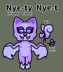 6_nipples anthro big_tail burp_cloud female fur multi_nipple narrow_hips nipples purple_body purple_fur purple_insides solo tail winged_arms wings nyecenic bat hybrid mammal mephitid skunk model_sheet