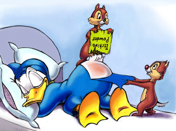 anthro bed brown_body brown_fur butt butt_flap butt_torture clothing feathers fur furniture group itching_powder male monobutt oblivious on_bed pajamas pillow reddened_butt sleeping tail tail_feathers trio white_body white_feathers zdrer456 disney chip_(disney) dale_(disney) donald_duck anatid anseriform avian bird chipmunk duck ground_squirrel mammal rodent sciurid