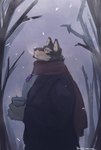 anthro beverage brown_body brown_fur coffee dead_tree fur jewelry male muscular muscular_anthro muscular_male necklace plant scarf snow solo tree uwa_uwa_uwa lifewonders live_a_hero pubraseer canid canine canis domestic_dog mammal hi_res