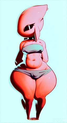 belly big_moobs black_sclera blue_background bottomwear bulge butt clothing curvy_figure eyeliner femboy glistening glistening_belly glistening_body glistening_moobs glistening_skin glistening_thighs grey_clothing grey_thong grey_topwear grey_tube_top grey_underwear hands_behind_back huge_thighs light looking_at_viewer makeup male moobs navel nipple_outline pear-shaped_figure pink_body pose pupils shadow simple_background slightly_chubby slit_pupils solo standing tendrils thick_thighs thong topwear tube_top underwear white_eyes wide_hips sqoon beri_(sqoon) alien humanoid puwa 2025 colored digital_drawing_(artwork) digital_media_(artwork) full-length_portrait hi_res lighting pinup portrait shaded