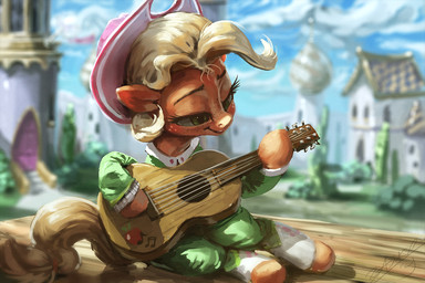 acoustic_guitar blurred_background clothing detailed_background duo female guitar musical_instrument outside plucked_string_instrument string_instrument assasinmonkey friendship_is_magic hasbro my_little_pony applejack_(mlp) equid equine mammal 2019 3:2 digital_media_(artwork) digital_painting_(artwork) painting_(artwork) signature