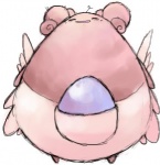 ambiguous_gender egg glistening glistening_egg smile solo wings rocket_grunt_(artist) nintendo pokemon blissey generation_2_pokemon pokemon_(species) low_res shaded sketch