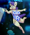 air_bubble anthro aquaphilia asphyxiation breasts bubble clothing diving drowning female flashlight hair navel_outline nipple_outline one-piece_swimsuit peril puffed_cheeks purple_hair solo struggling swimming swimwear underwater water byondrage hasbro my_little_pony star_dancer_(character) equid equine horse mammal pony absurd_res hi_res